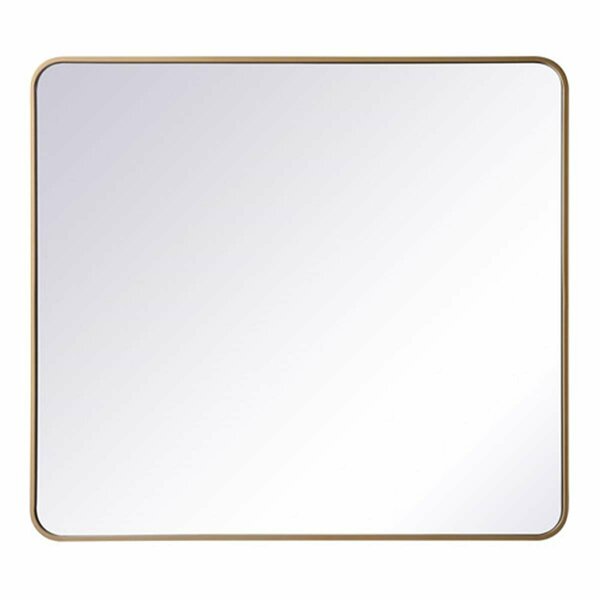 Doba-Bnt 36 x 40 in. Soft Corner Metal Rectangular Mirror, Brass SA2222670
